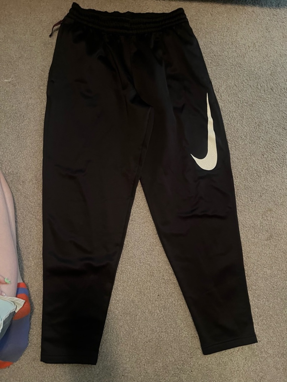 Nike Black Kids Joggers with White Swoosh